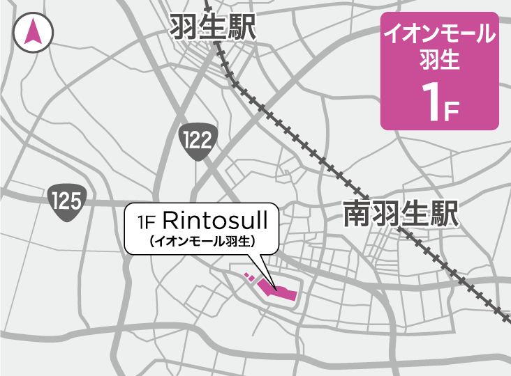 リントスルイオンモール羽生店の地図