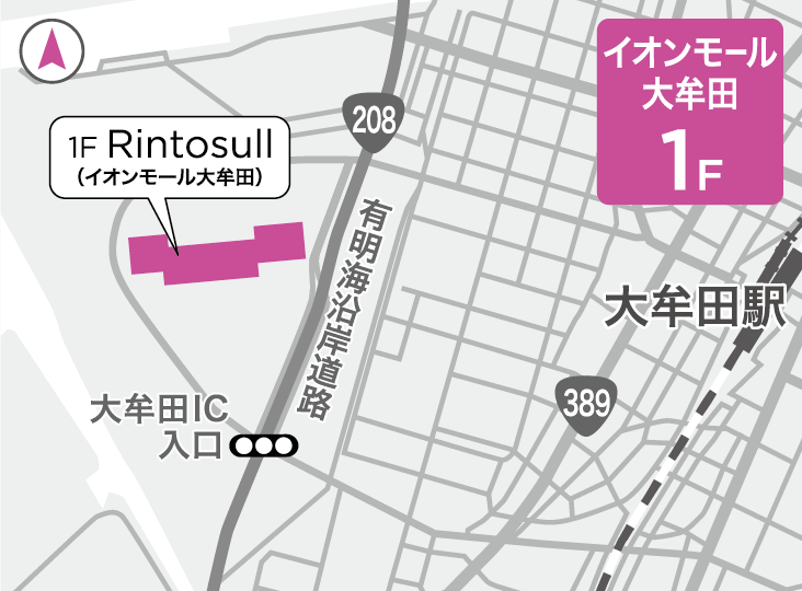 リントスルイオンモール大牟田店の地図