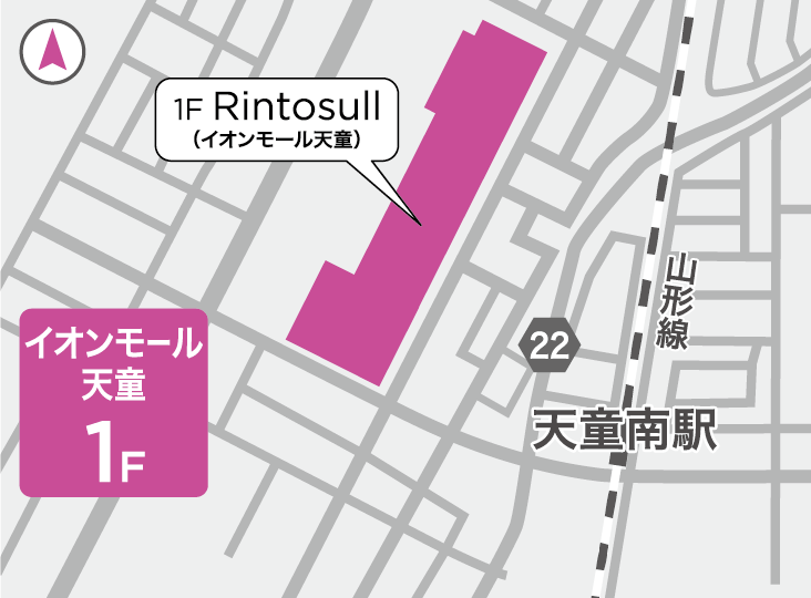 リントスルイオンモール天童店の地図