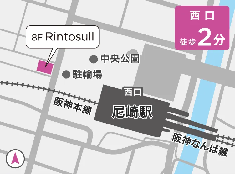 リントスル阪神尼崎店の地図