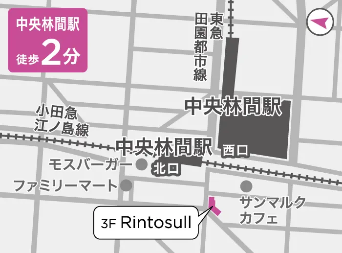 リントスル中央林間店の地図