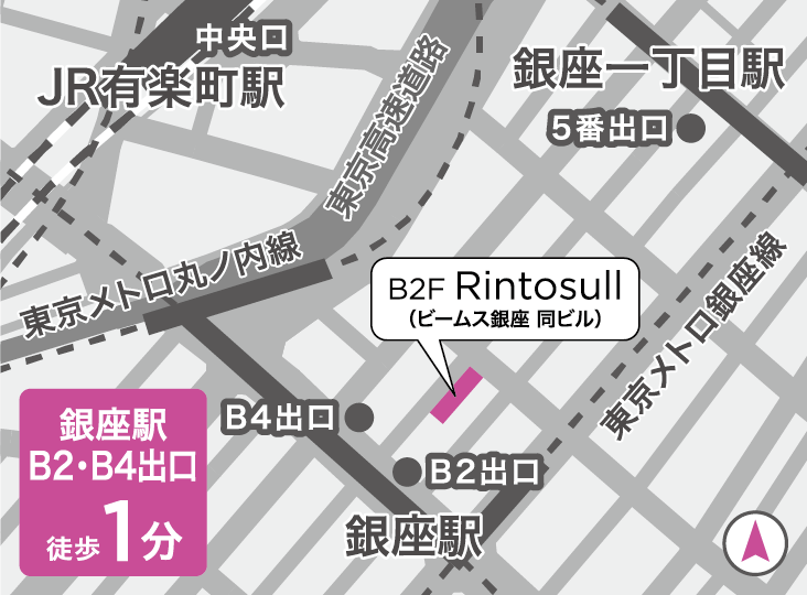 リントスル銀座店の地図