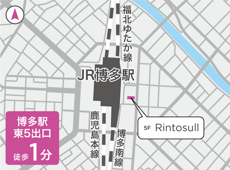 リントスル博多店の地図