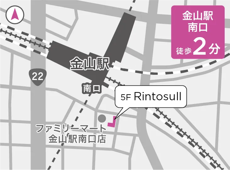 リントスル金山店の地図