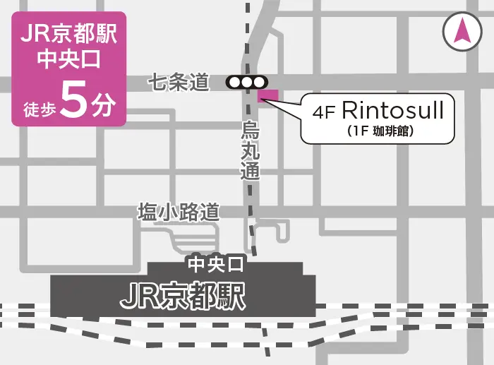 リントスル京都駅前店の地図