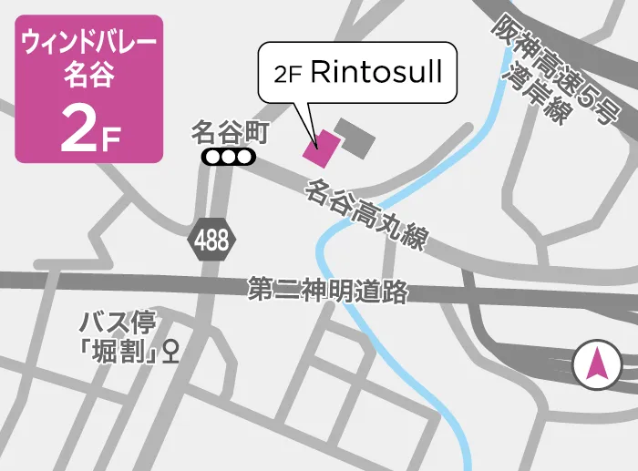 リントスル名谷インター店の地図
