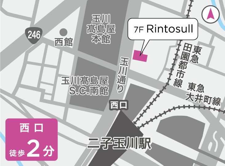 リントスル二子玉川店の地図