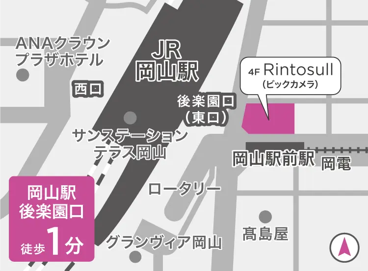 リントスル岡山店の地図