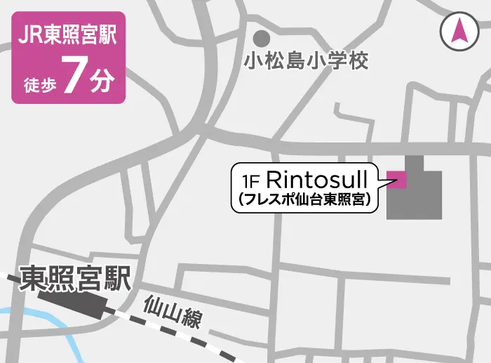 リントスルフレスポ仙台東照宮店の地図