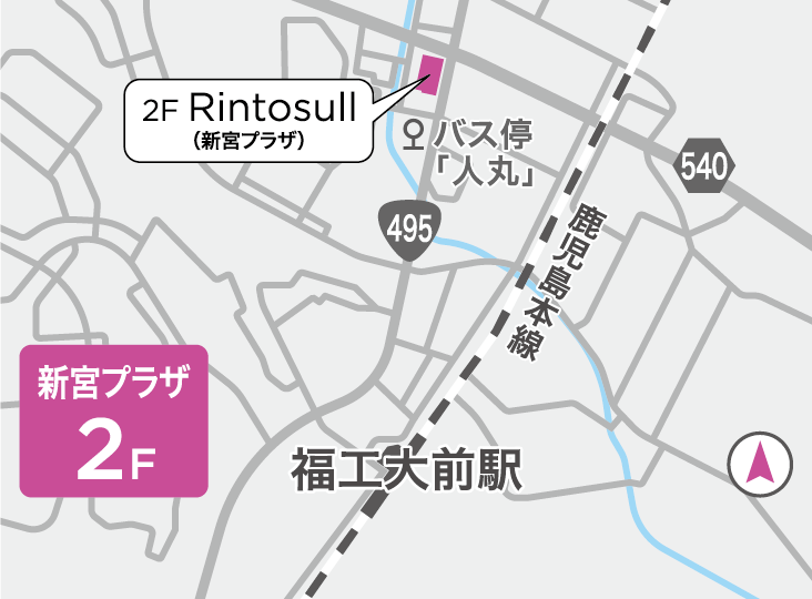リントスル新宮プラザ店の地図