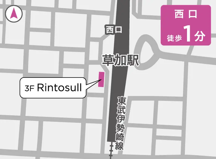 リントスル草加店の地図
