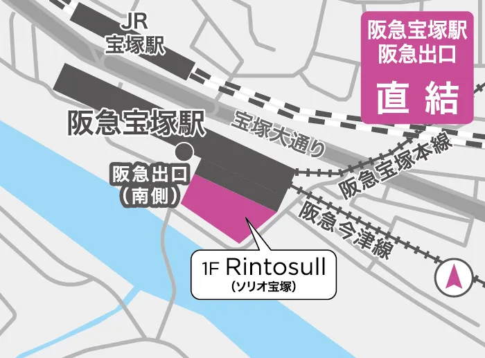 リントスルソリオ宝塚店の地図