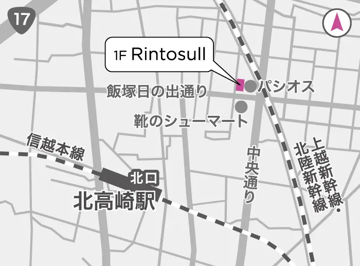 リントスル高崎店の地図