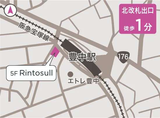 リントスル豊中店の地図
