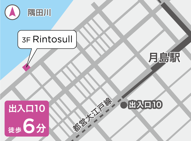 リントスル月島店の地図