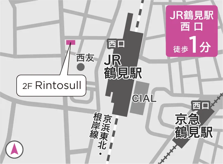 リントスル鶴見店の地図