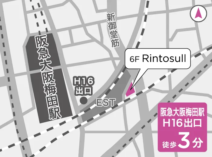 リントスル梅田店の地図
