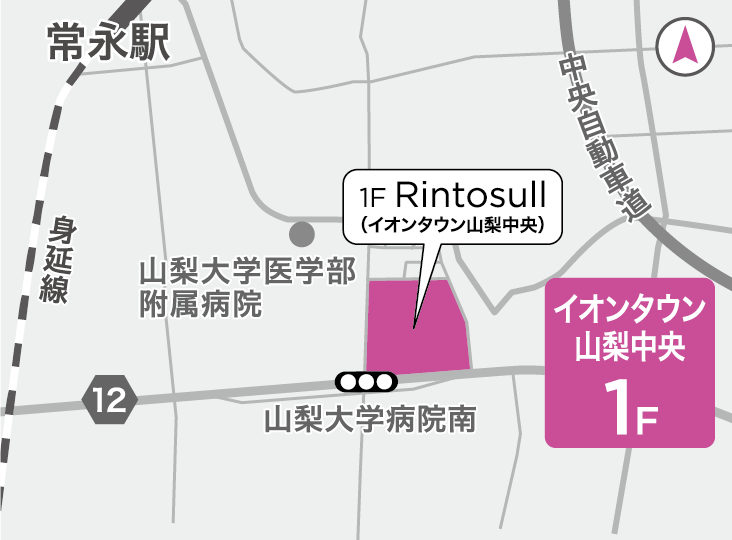リントスルイオンタウン山梨中央店の地図